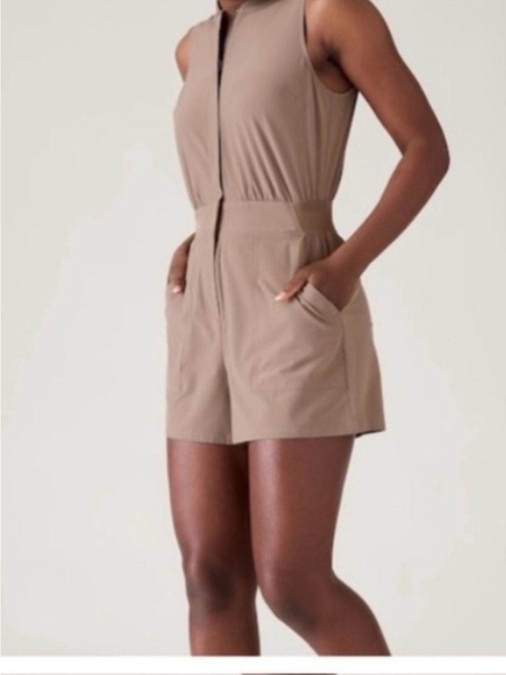 Athleta Taupe Sleeveless Romper